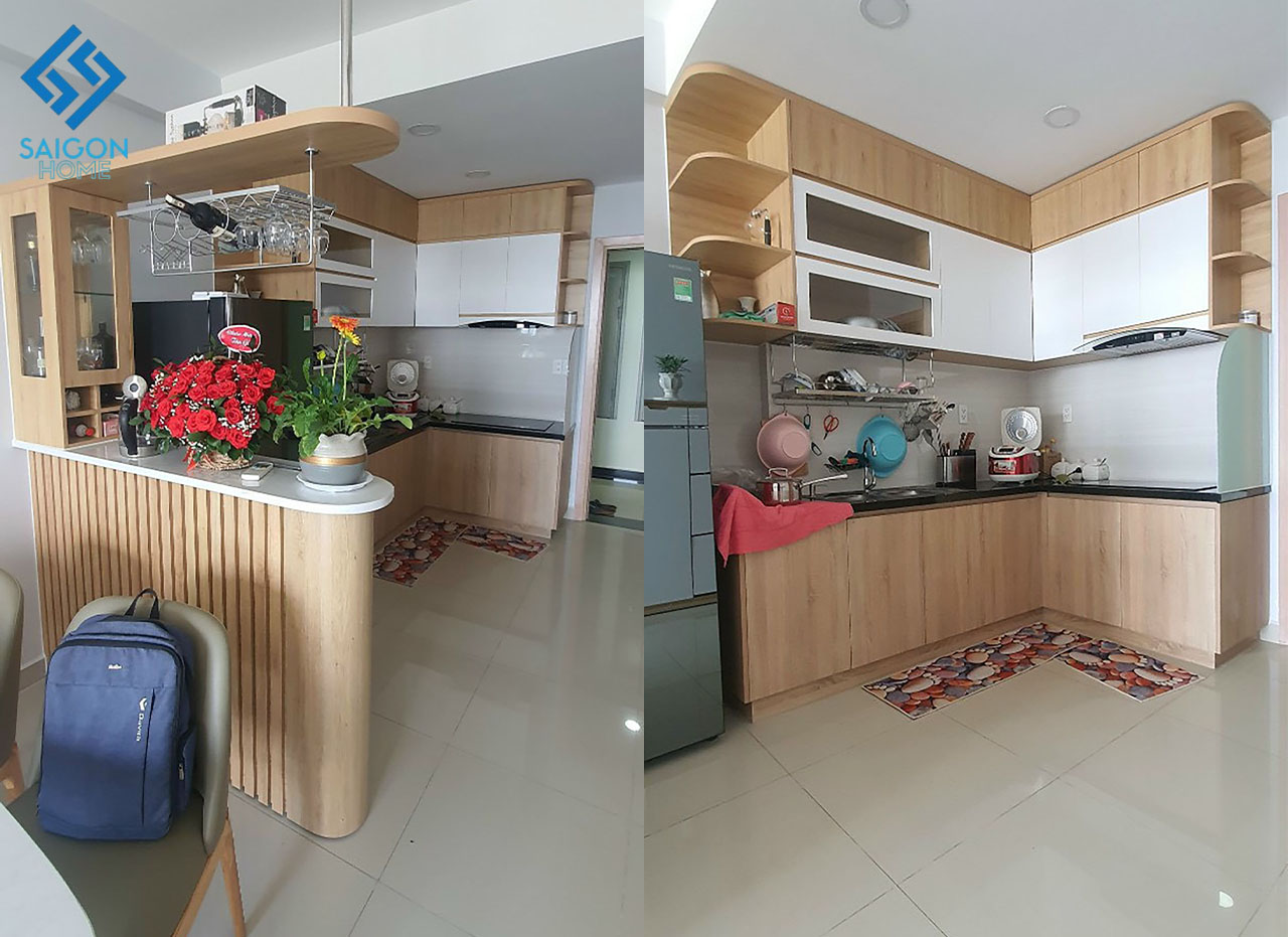 Bàn Ăn Bar Kết Hợp Với Bàn Bếp