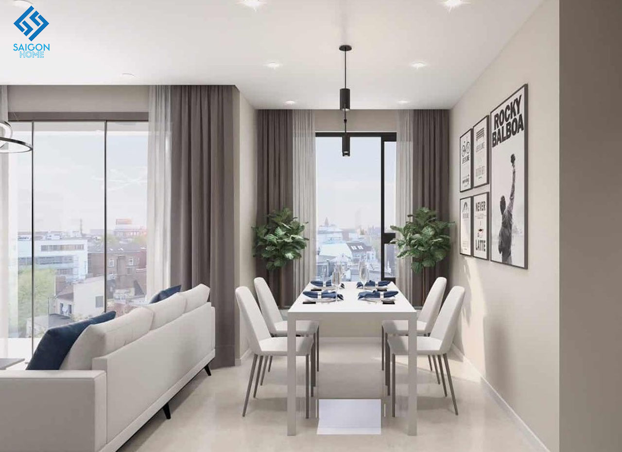 Thiết kế nội thất chung cư Chị Thanh - Vũng tàu Bố trí bàn ăn 4 người