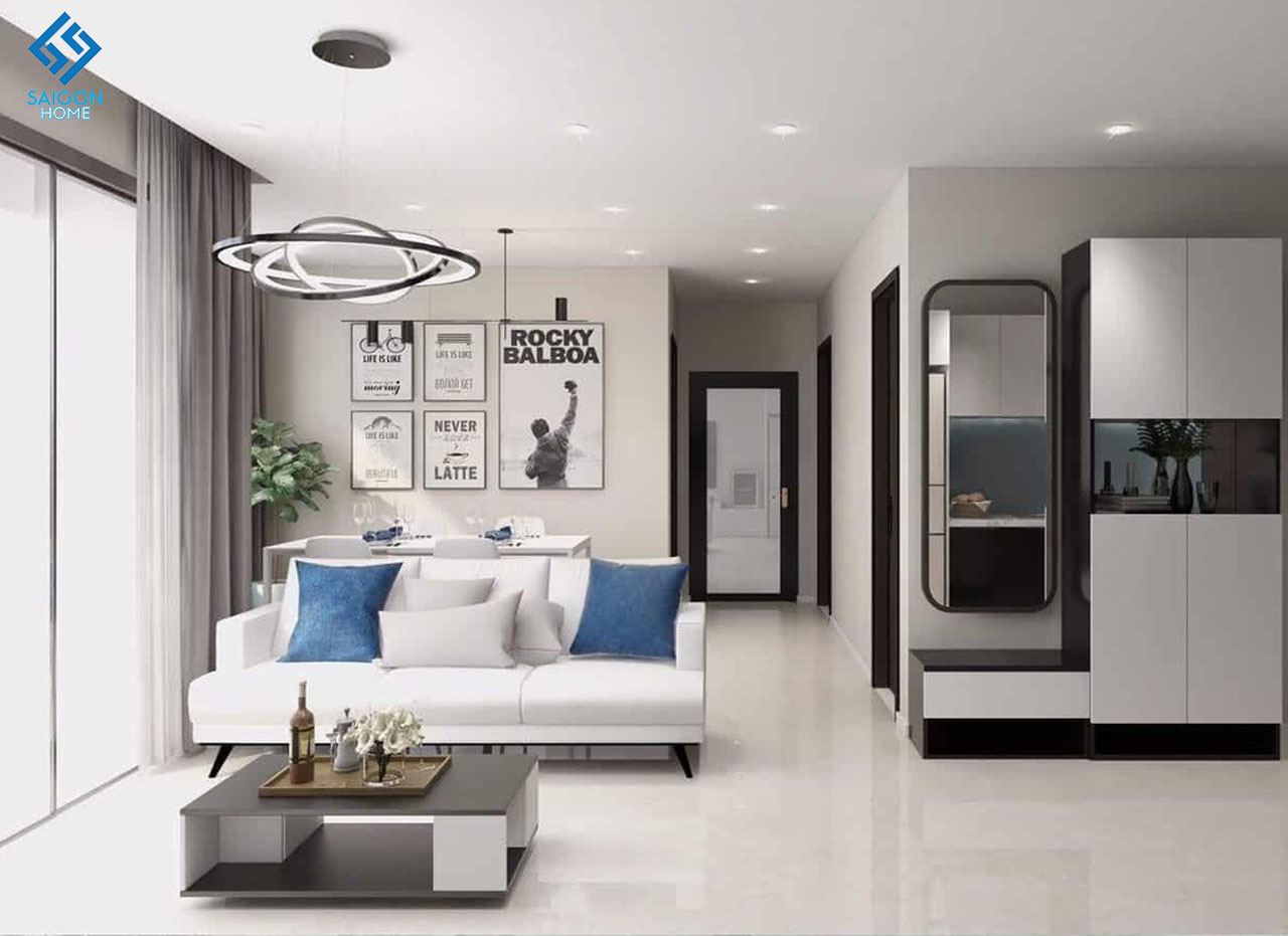 Thiết kế nội thất chung cư Chị Thanh - Vũng tàu Tủ giày được đặt gần cửa