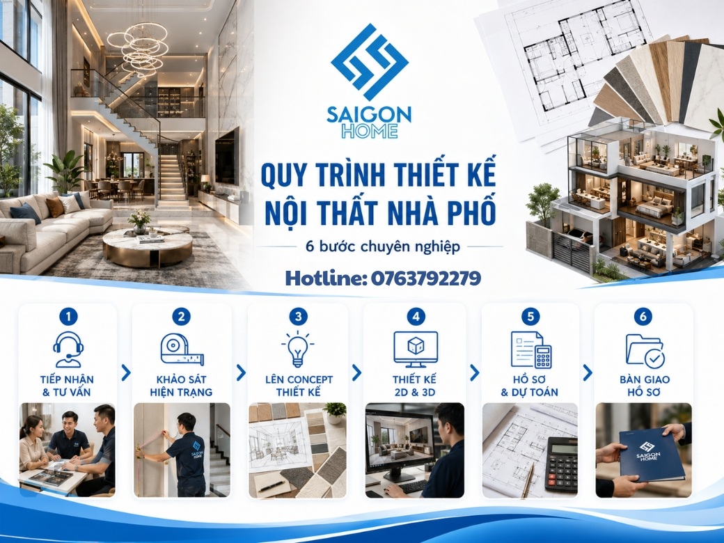76+ mẫu thiết kế nội thất nhà phố hiện đại TIỆN NGHI 6 bước thiết kế nội thất nhà phố tại Nội Thất Sài Gòn Home