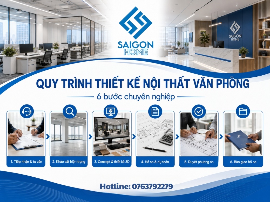 Quy trình 6 bước thiết kế nội thất văn phòng