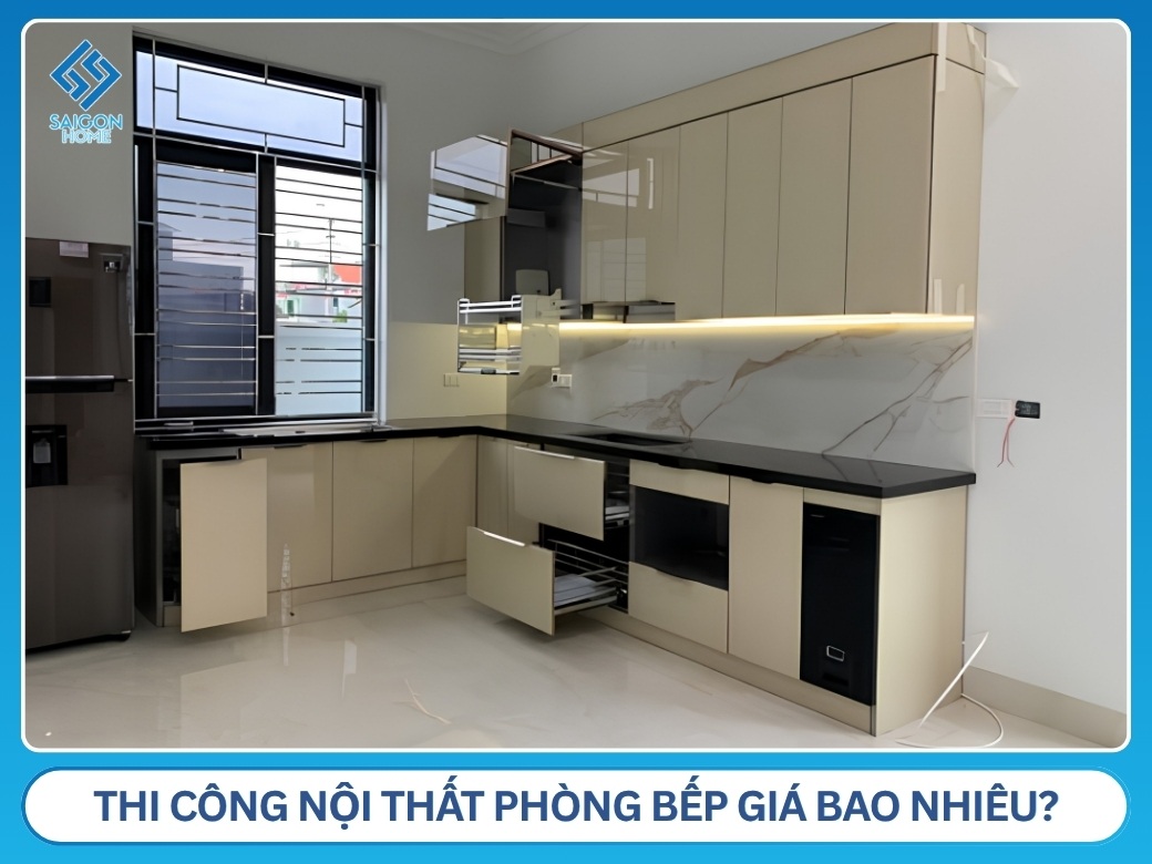 thi công nội thất phòng bếp giá bao nhiêu?