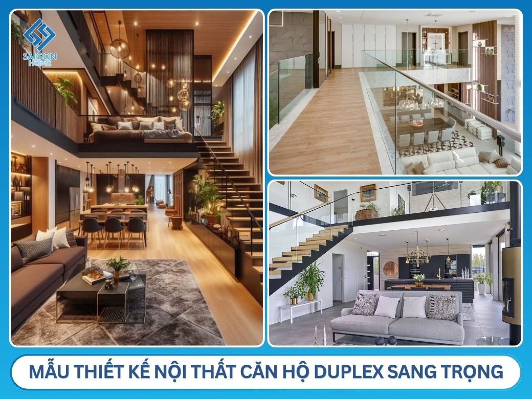 mẫu thiết kế nội thất căn hộ duplex sang trọng