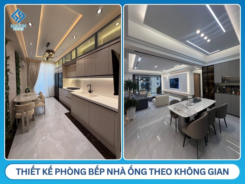 Gợi ý thiết kế phòng bếp nhà ống theo không gian
