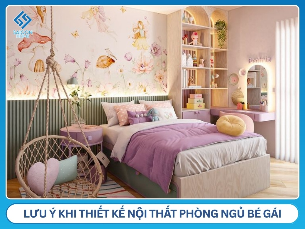 63+ mẫu thiết kế nội thất phòng ngủ bé gái đẹp DỄ THƯƠNG lưu ý khi thiết kế nội thất phòng ngủ bé gái