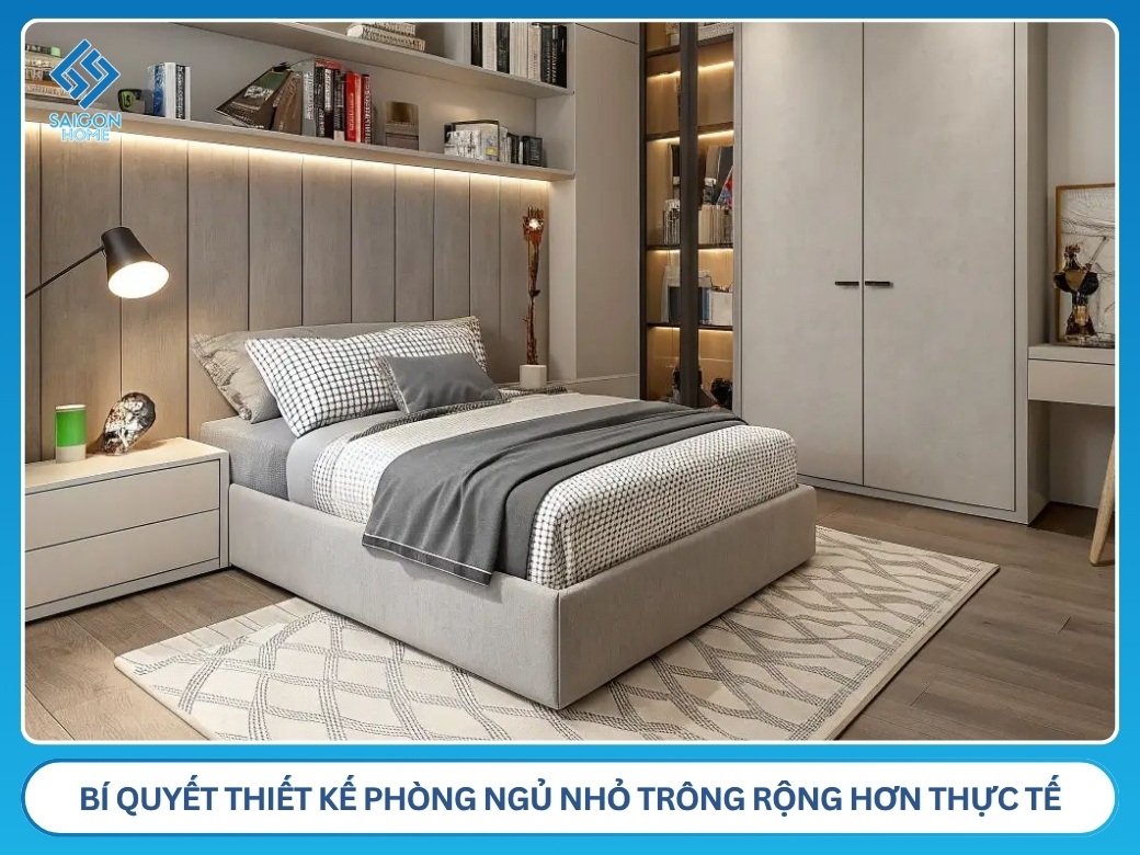 12+ mẫu thiết kế nội thất phòng ngủ nhỏ TỐI ƯU công năng Bí quyết thiết kế phòng ngủ nhỏ trông rộng hơn thực tế