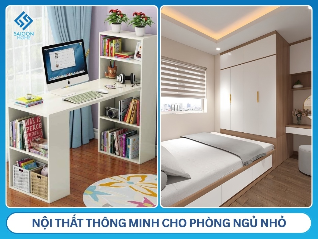 12+ mẫu thiết kế nội thất phòng ngủ nhỏ TỐI ƯU công năng Nội thất thông minh cho phòng ngủ nhỏ