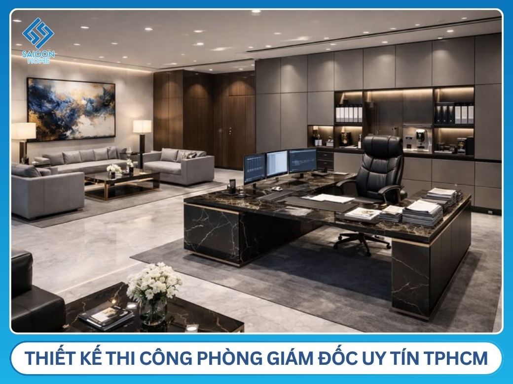 Top 8 mẫu thiết kế nội thất phòng giám đốc ĐẲNG CẤP Nội Thất Sài Gòn Home – Đơn vị thiết kế thi công phòng giám đốc uy tín TPHCM