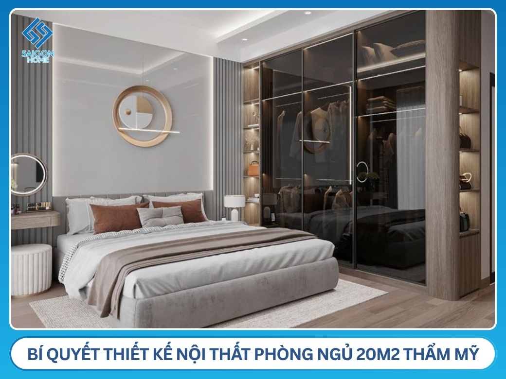 47+ mẫu thiết kế nội thất phòng ngủ 20m2 TIỆN NGHI Bí quyết thiết kế nội thất phòng ngủ 20m2 thẩm mỹ đầy đủ công năng