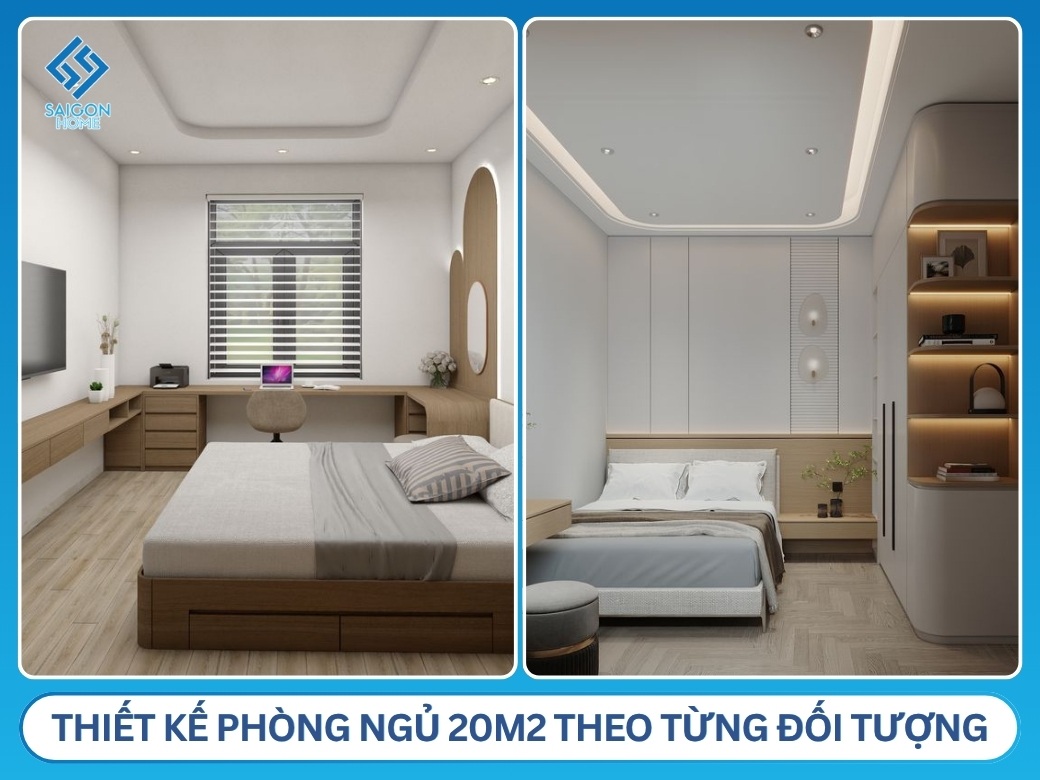 47+ mẫu thiết kế nội thất phòng ngủ 20m2 TIỆN NGHI Thiết kế phòng ngủ 20m2 theo từng đối tượng