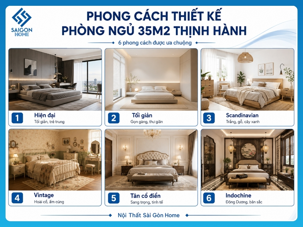 56+ mẫu thiết kế nội thất phòng ngủ 35m2 đẹp SANG TRỌNG phong cách thiết kế phòng ngủ 35m2 thịnh hành