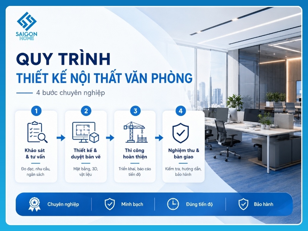 Quy trình thiết kế nội thất văn phòng tại Nội Thất Sài Gòn Home