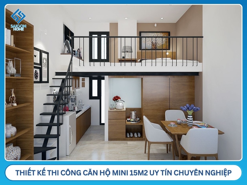 Công ty thiết kế thi công căn hộ mini 15m2 uy tín chuyên nghiệp tại TP.HCM