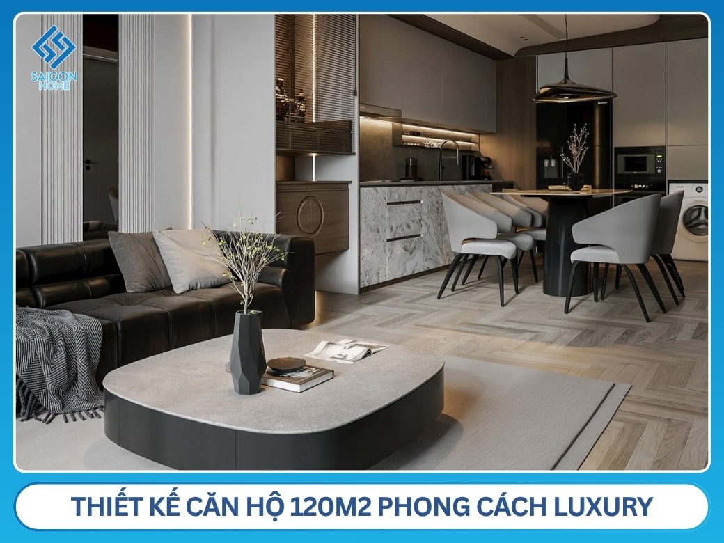 Thiết kế căn hộ 120m2 phong cách Luxury