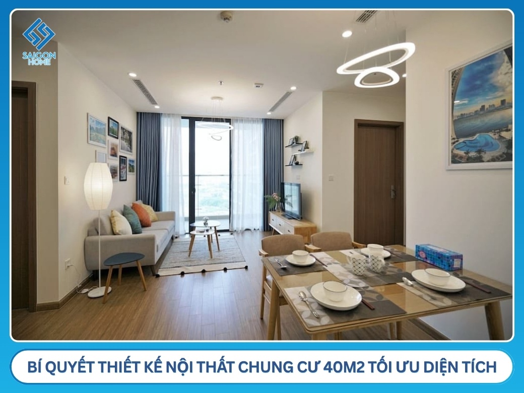 Bí quyết thiết kế nội thất chung cư 40m2 tối ưu diện tích