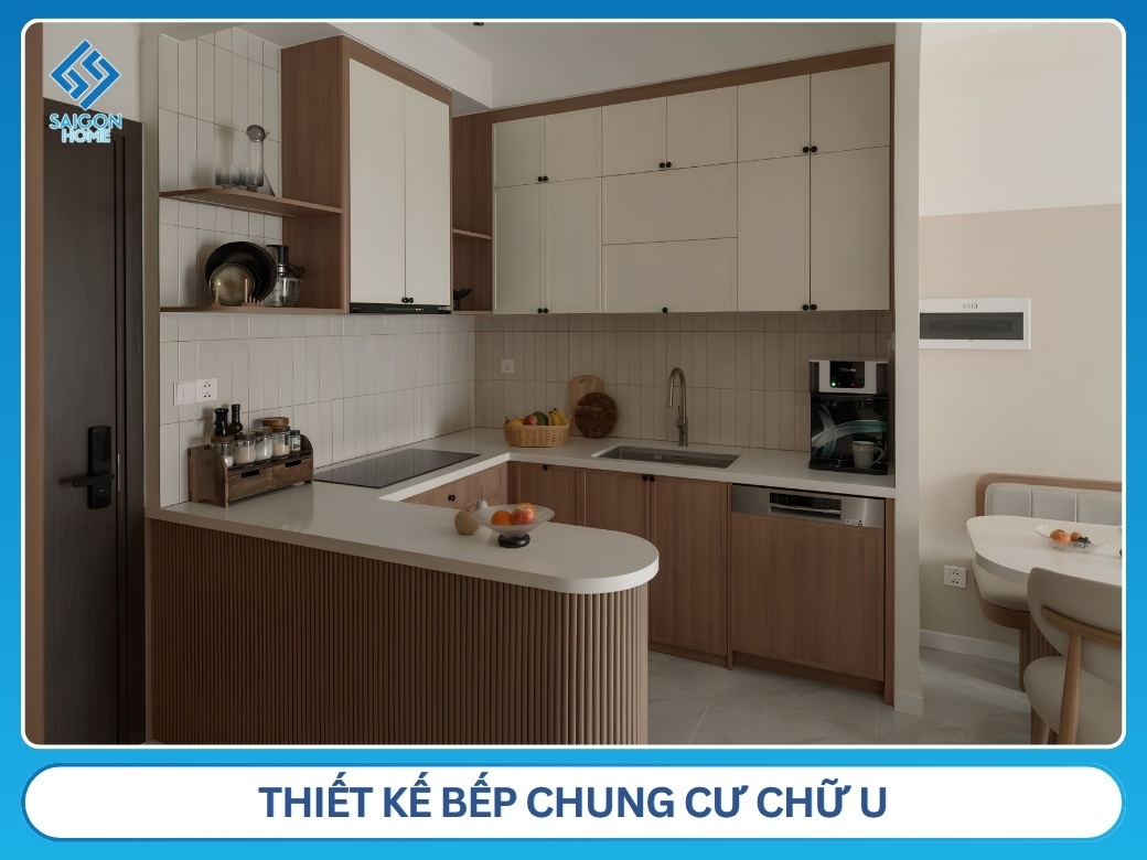 43+ mẫu thiết kế bếp chung cư đẹp hiện đại TIỆN NGHI Thiết kế bếp chung cư chữ U
