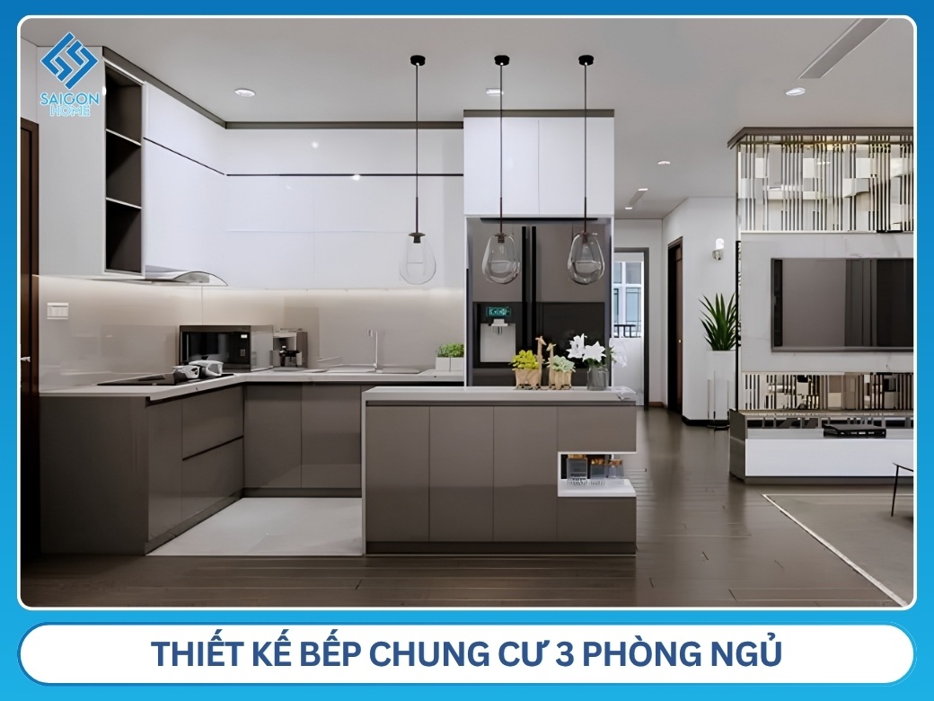 43+ mẫu thiết kế bếp chung cư đẹp hiện đại TIỆN NGHI Thiết kế bếp chung cư 3 phòng ngủ