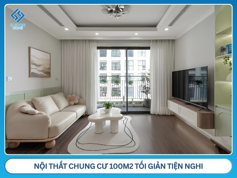 Top 5 thiết kế nội thất chung cư 100m2 dẫn đầu XU HƯỚNG Nội thất chung cư 100m2 tối giản tiện nghi