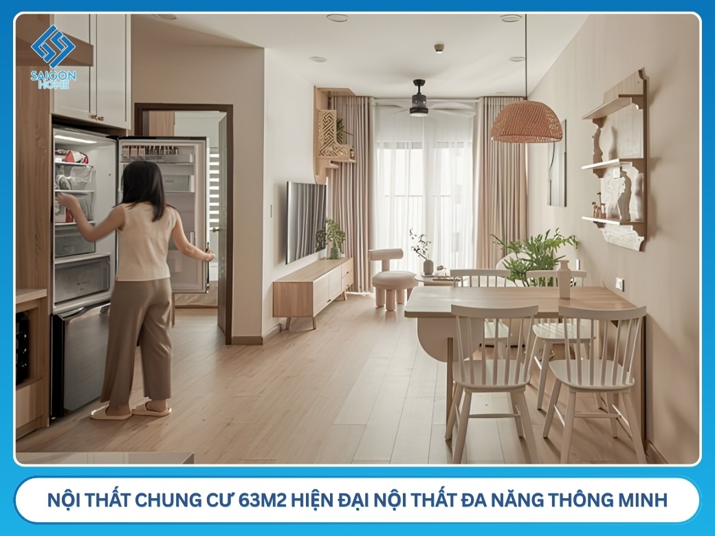 45+ mẫu thiết kế nội thất chung cư 63m2 đẹp TIỆN NGHI Nội thất chung cư 63m2 hiện đại nội thất đa năng thông minh