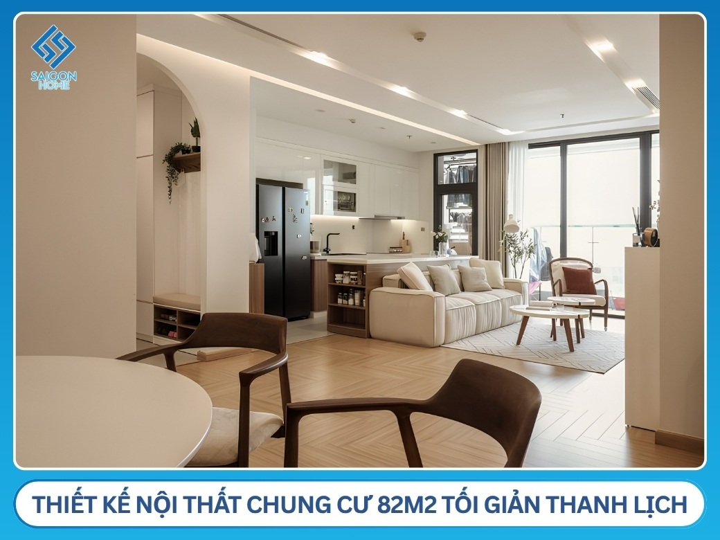 65+ mẫu thiết kế nội thất chung cư 82m2 đẹp TIỆN NGHI Thiết kế nội thất chung cư 82m2 tối giản thanh lịch