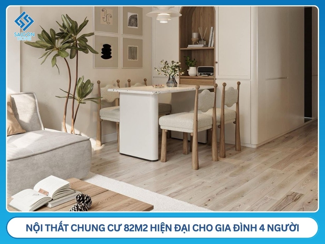 65+ mẫu thiết kế nội thất chung cư 82m2 đẹp TIỆN NGHI Nội thất chung cư 82m2 hiện đại cho gia đình 4 người