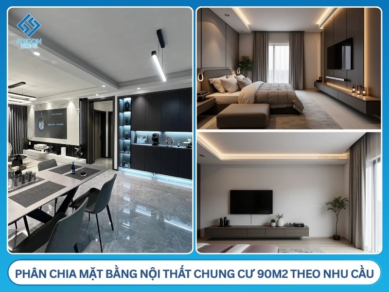 54+ mẫu thiết kế nội thất chung cư 90m2 ẤN TƯỢNG tiện nghi Phân chia mặt bằng nội thất chung cư 90m2 theo từng nhu cầu