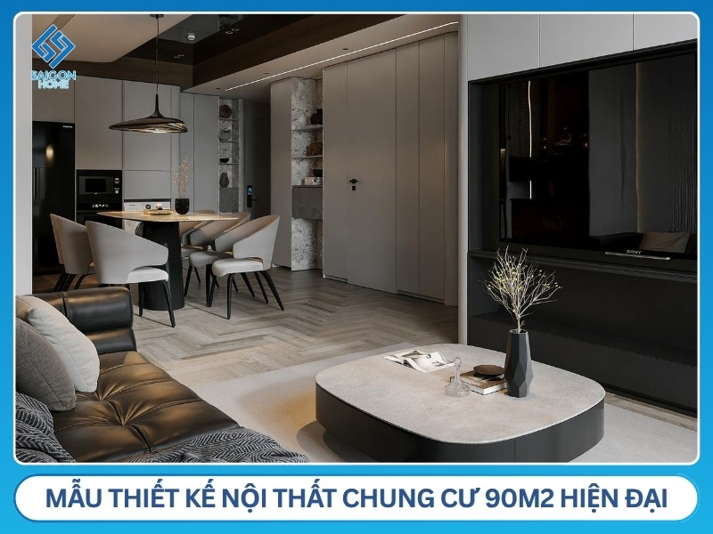 54+ mẫu thiết kế nội thất chung cư 90m2 ẤN TƯỢNG tiện nghi Mẫu thiết kế nội thất chung cư 90m2 hiện đại
