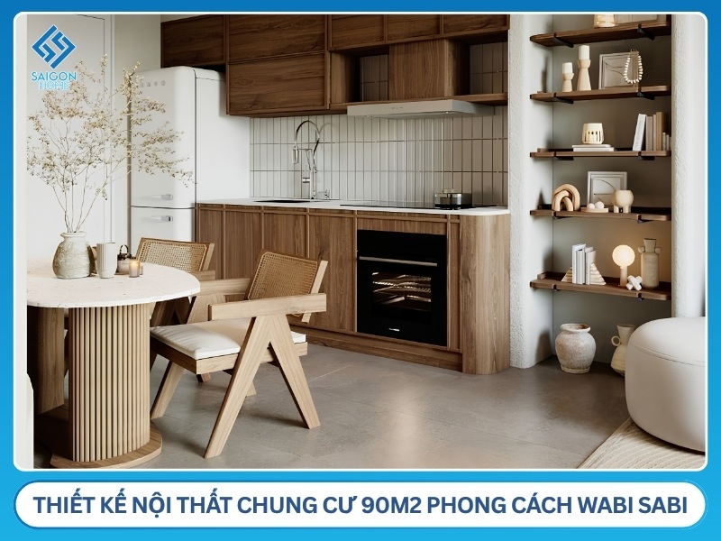 54+ mẫu thiết kế nội thất chung cư 90m2 ẤN TƯỢNG tiện nghi Thiết kế nội thất chung cư 90m2 phong cách Wabi Sabi