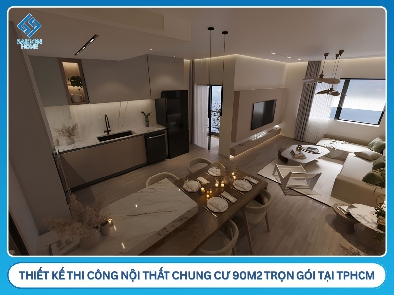 54+ mẫu thiết kế nội thất chung cư 90m2 ẤN TƯỢNG tiện nghi Nội Thất Sài Gòn Home – Đơn vị thiết kế thi công nội thất chung cư 90m2 trọn gói tại TPHCM