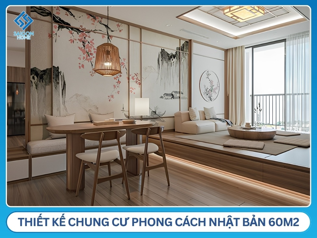 Thiết kế chung cư phong cách Nhật Bản 60m2