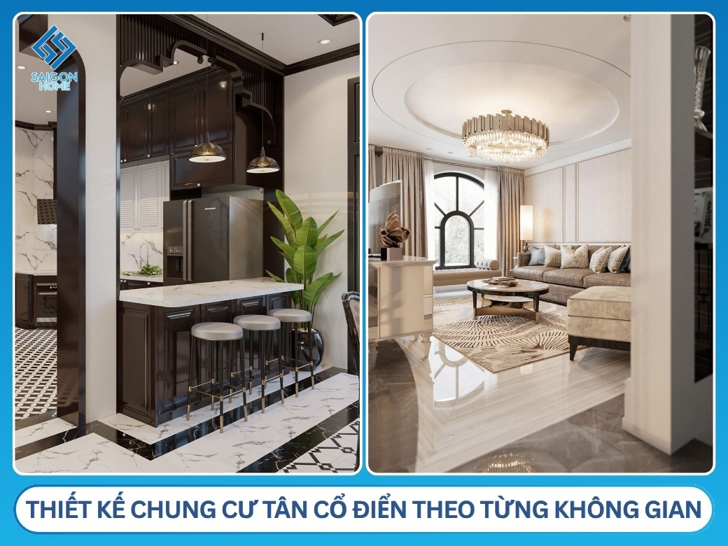 33+ mẫu thiết kế nội thất chung cư tân cổ điển SANG TRỌNG Thiết kế nội thất chung cư tân cổ điển theo từng không gian