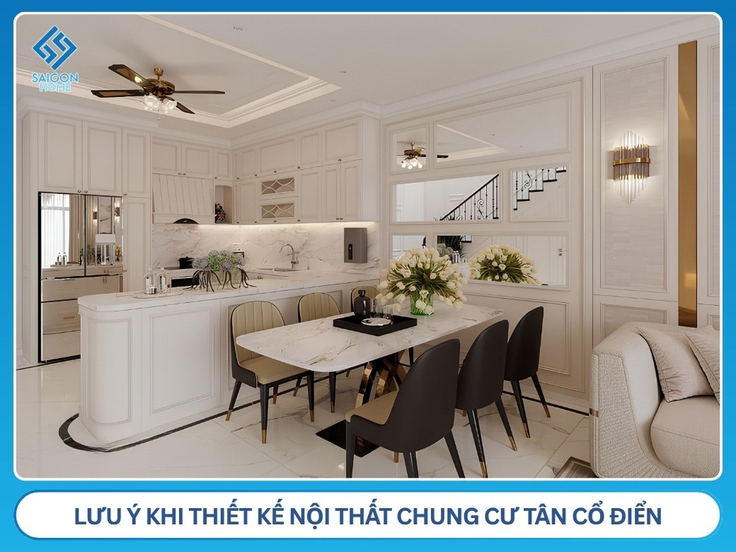 33+ mẫu thiết kế nội thất chung cư tân cổ điển SANG TRỌNG lưu ý khi thiết kế nội thất chung cư tân cổ điển