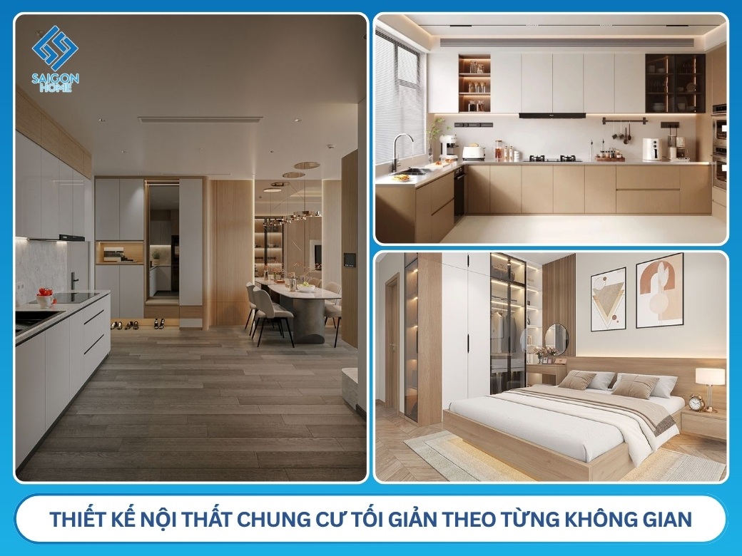 Thiết kế nội thất chung cư tối giản theo từng không gian