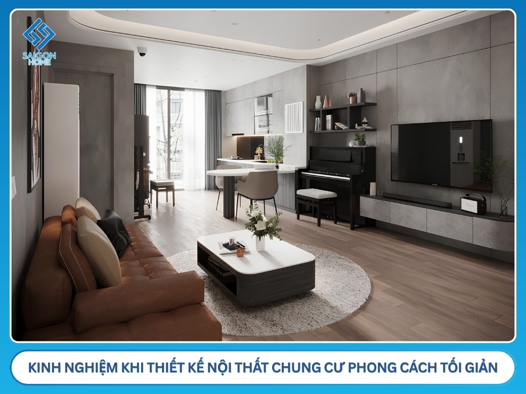 Kinh nghiệm khi thiết kế nội thất chung cư phong cách tối giản
