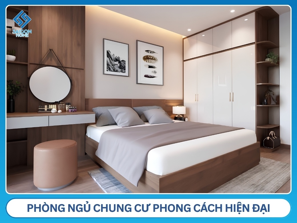 22+ mẫu thiết kế phòng ngủ chung cư đẹp HIỆN ĐẠI Phòng ngủ chung cư phong cách hiện đại