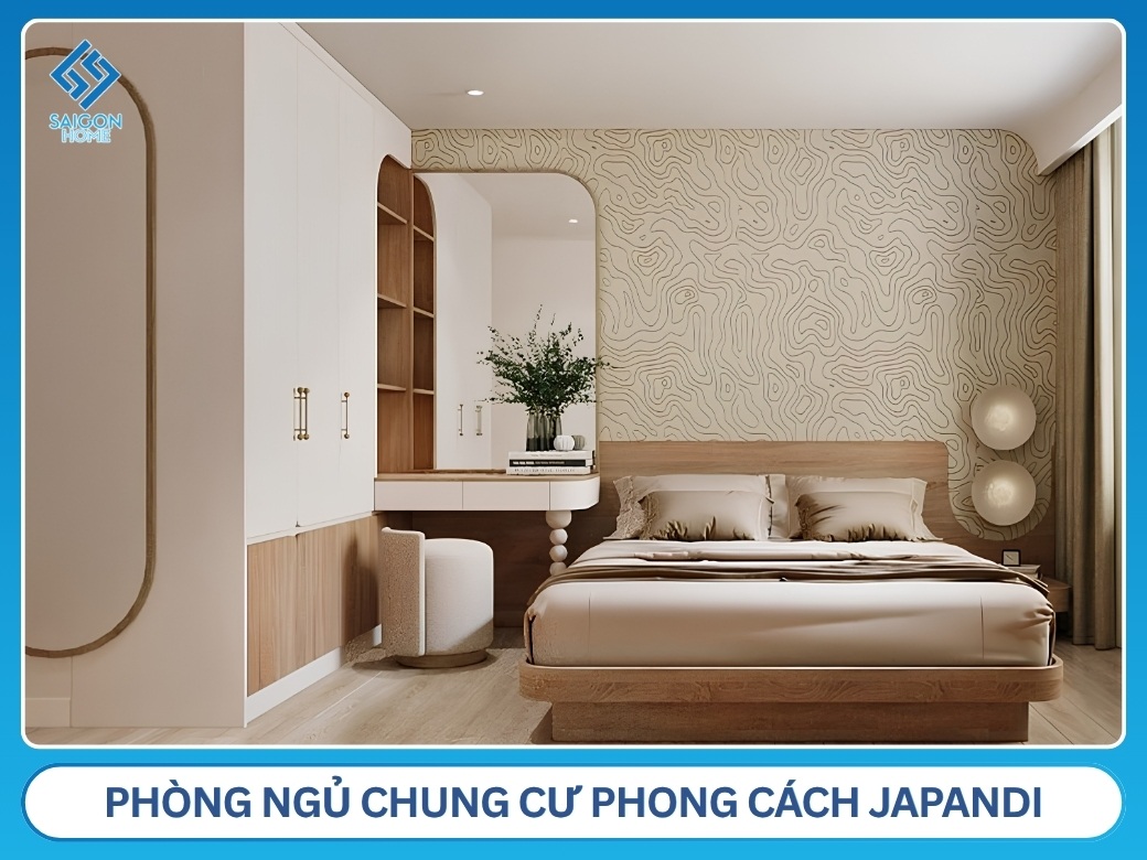 22+ mẫu thiết kế phòng ngủ chung cư đẹp HIỆN ĐẠI Phòng ngủ chung cư phong cách Japandi