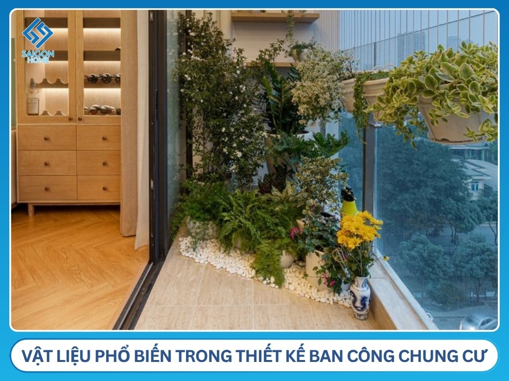 15+ ý tưởng thiết kế ban công chung cư đẹp TỐI ƯU diện tích Vật liệu phổ biến trong thiết kế ban công chung cư