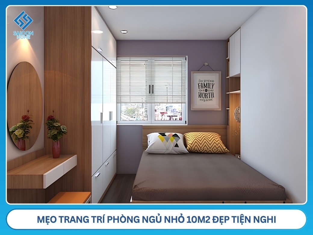 22+ mẫu thiết kế phòng ngủ 10m2 đẹp HIỆN ĐẠI năm 2026 Mẹo trang trí phòng ngủ nhỏ 10m2 đẹp tiện nghi