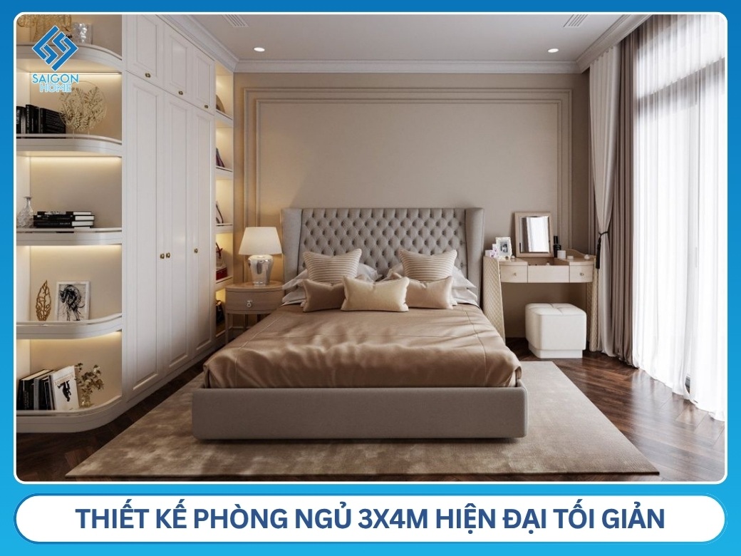 54+ mẫu thiết kế phòng ngủ 3x4m đẹp HIỆN ĐẠI tiện nghi Thiết kế phòng ngủ 3x4m hiện đại tối giản