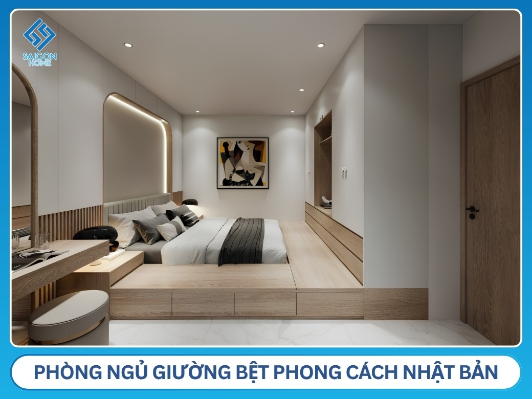 Phòng ngủ giường bệt phong cách Nhật Bản