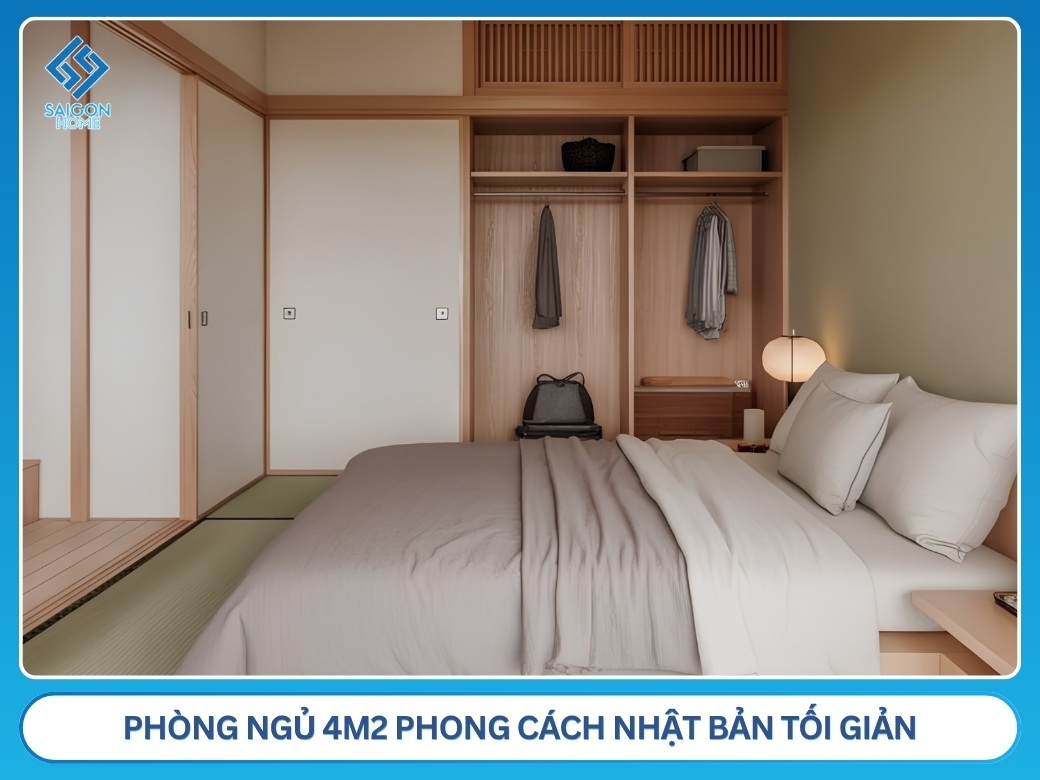 18+ ý tưởng thiết kế phòng ngủ nhỏ 4m2 TIỆN NGHI Phòng ngủ 4m2 phong cách Nhật Bản tối giản