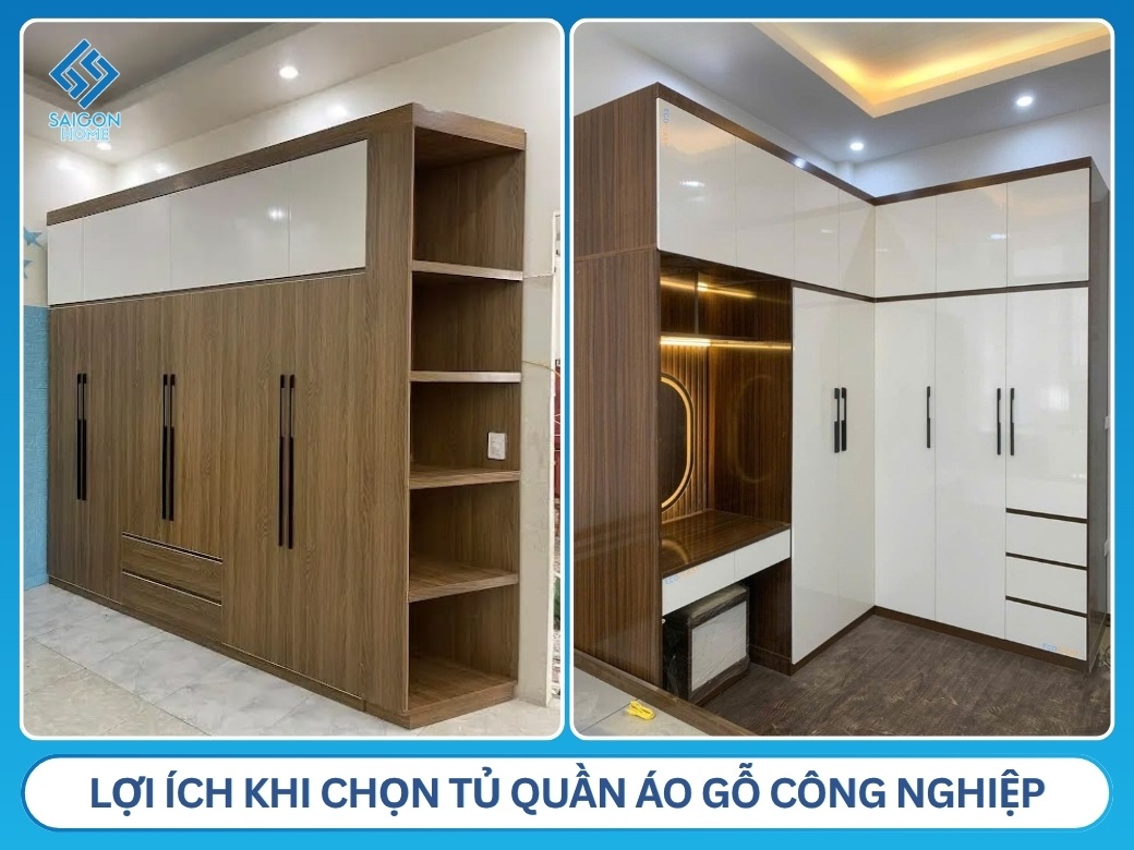 Lợi ích khi chọn tủ quần áo gỗ công nghiệp