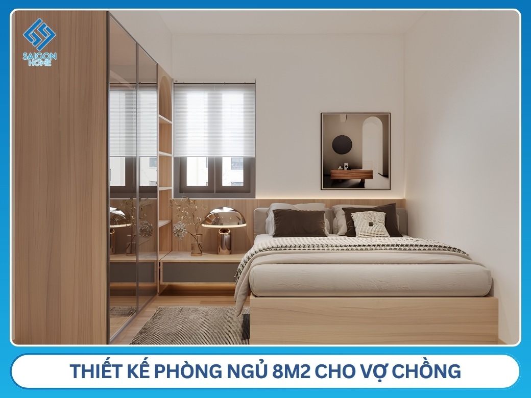 36+ mẫu thiết kế phòng ngủ 8m2 đẹp hiện đại ẤN TƯỢNG Thiết kế phòng ngủ 8m2 cho vợ chồng