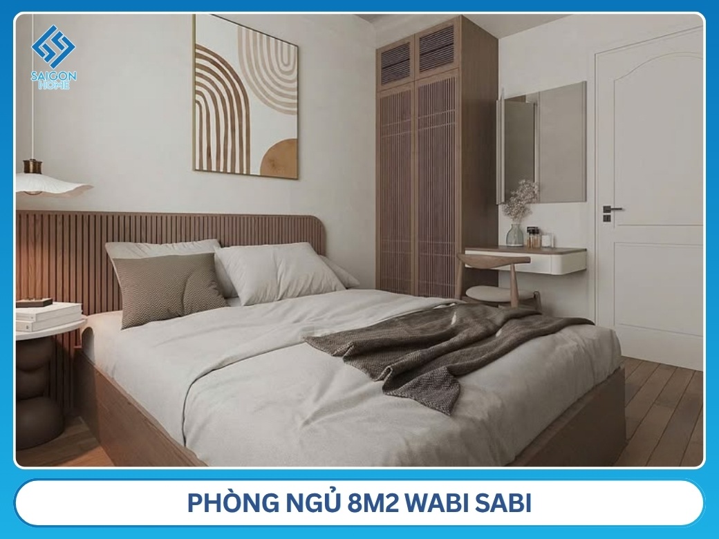 36+ mẫu thiết kế phòng ngủ 8m2 đẹp hiện đại ẤN TƯỢNG Phòng ngủ 8m2 Wabi Sabi