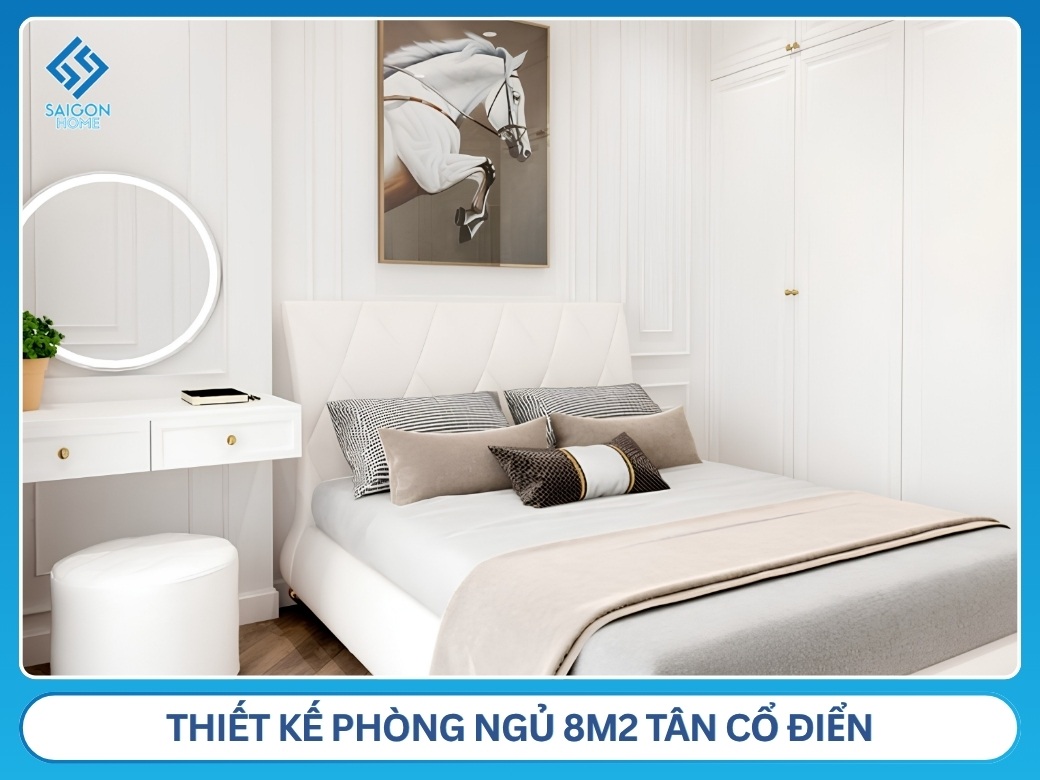 36+ mẫu thiết kế phòng ngủ 8m2 đẹp hiện đại ẤN TƯỢNG Thiết kế phòng ngủ 8m2 tân cổ điển