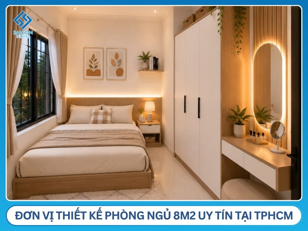 36+ mẫu thiết kế phòng ngủ 8m2 đẹp hiện đại ẤN TƯỢNG Nội Thất Sài Gòn Home – Đơn vị thiết kế phòng ngủ 8m2 uy tín tại TPHCM