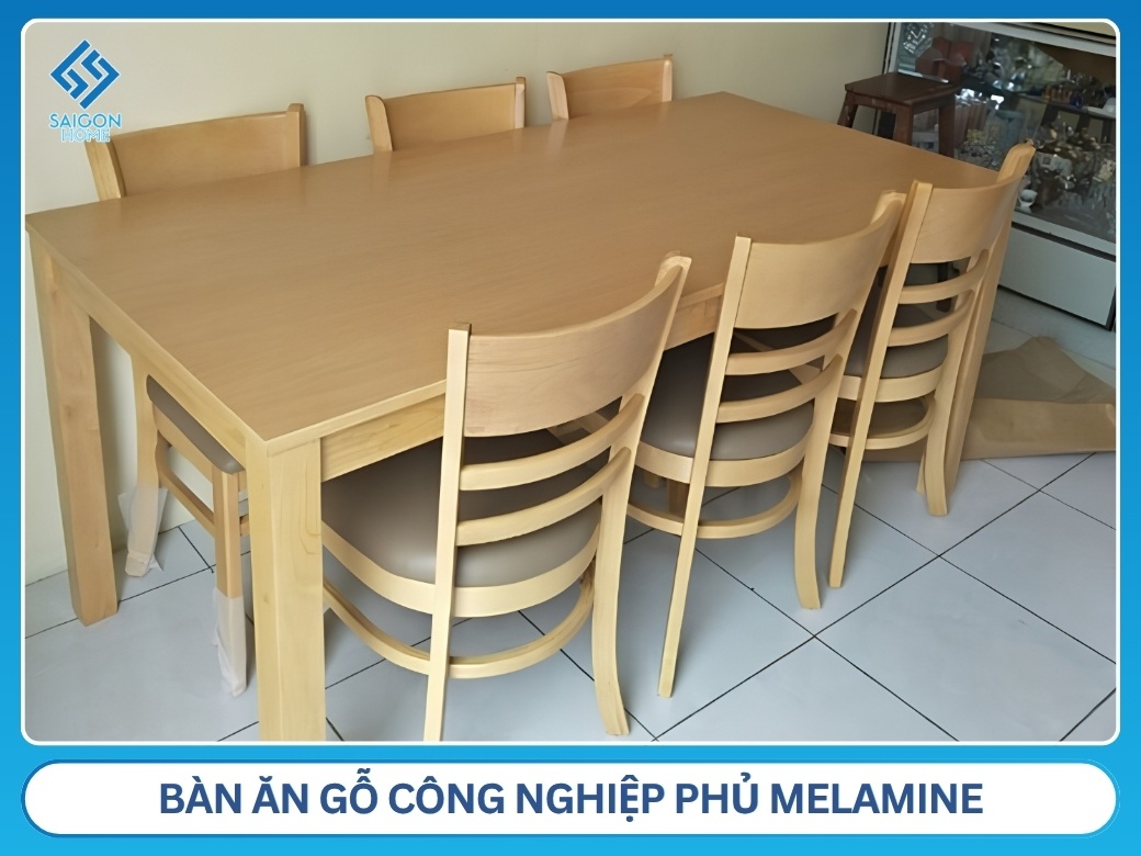 Bàn ăn gỗ công nghiệp phủ Melamine