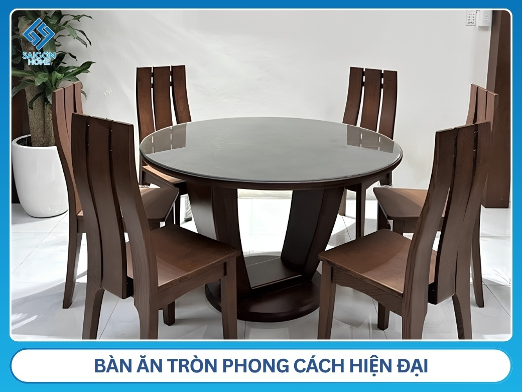 Bàn ăn tròn phong cách hiện đại