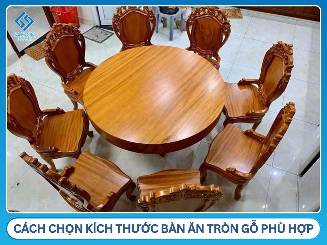 Cách chọn kích thước bàn ăn tròn gỗ phù hợp