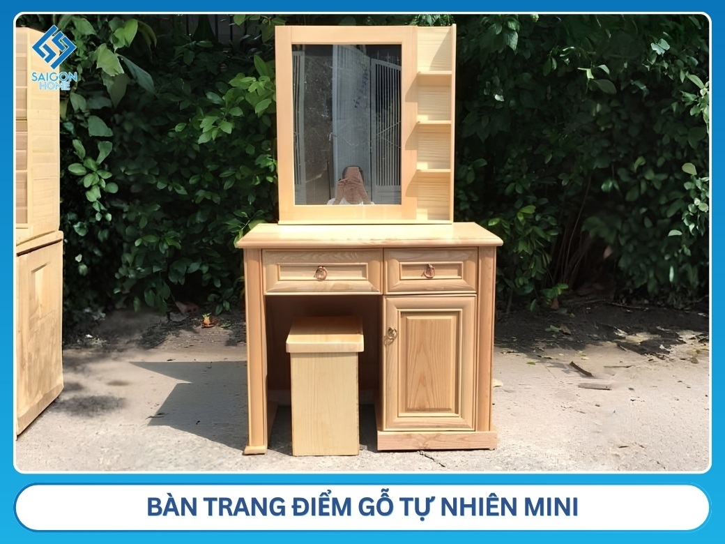Bàn trang điểm gỗ tự nhiên mini